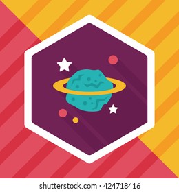 Space planet flat icon with long shadow,eps10