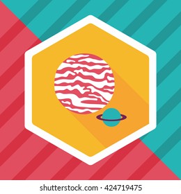 Space planet flat icon with long shadow,eps10