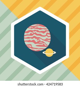 Space planet flat icon with long shadow,eps10