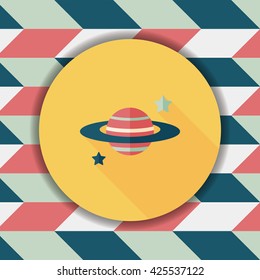 Space planet flat icon with long shadow,eps10