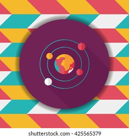 Space planet flat icon with long shadow,eps10