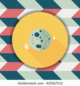Space planet flat icon with long shadow,eps10