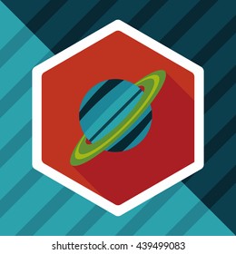 Space planet flat icon with long shadow,eps10