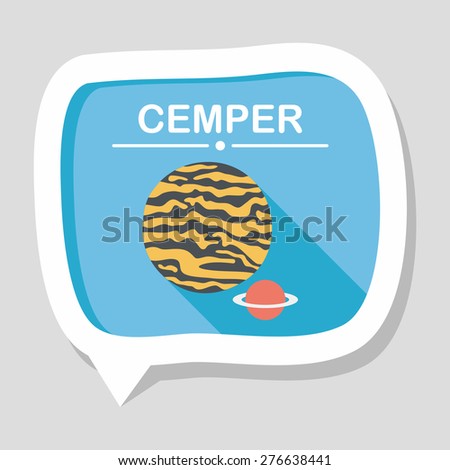 Space planet flat icon with long shadow,eps10