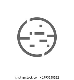 Space planet flat icon. Pictogram for web. Line stroke. Isolated on white background. Vector eps10