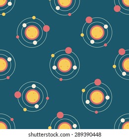 Space planet flat icon,eps10 seamless pattern background