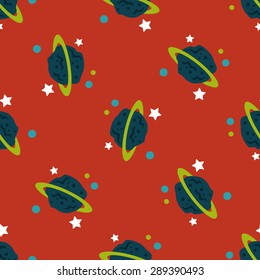Space planet flat icon,eps10 seamless pattern background