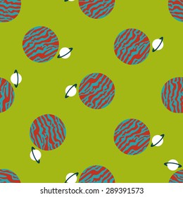 Space planet flat icon,eps10 seamless pattern background