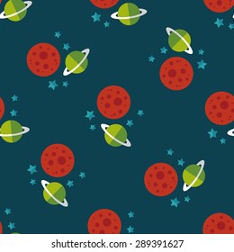 Space planet flat icon,eps10 seamless pattern background