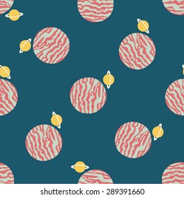 Space planet flat icon,eps10 seamless pattern background