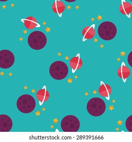 Space planet flat icon,eps10 seamless pattern background
