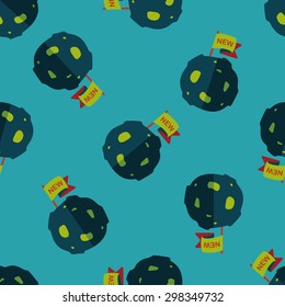 Space planet flat icon,eps10 seamless pattern background