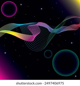 space planet flat vector icon