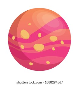 space planet fuchsia color isolated style icon vector illustration design