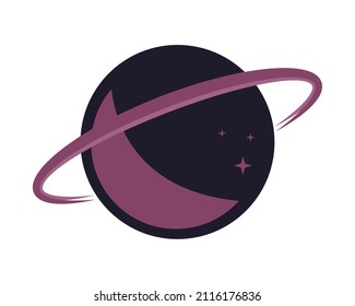 space planet galaxy icon flat