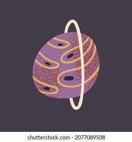 Space planet in hand draw style