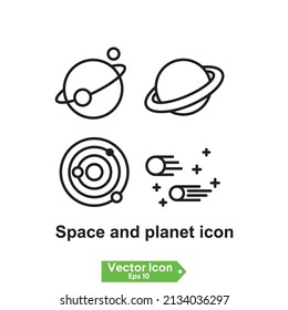 space and planet icon exclusive design 