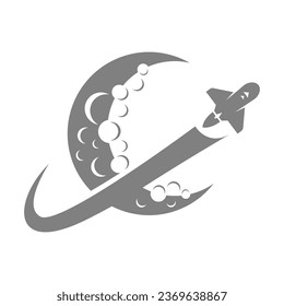 Space planet icon logo design illustration