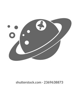 Space planet icon logo design illustration