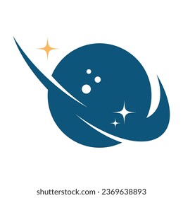 Ilustración del logotipo del icono del planeta espacial