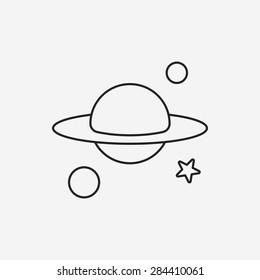 Space planet line icon