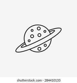Space planet line icon