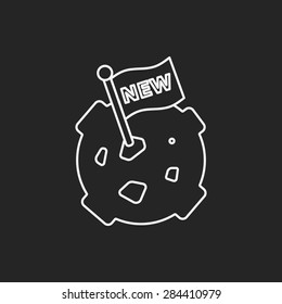 Space planet line icon