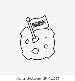 Space planet line icon
