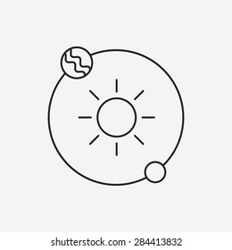 Space planet line icon