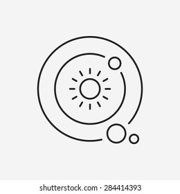 Space planet line icon