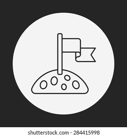 Space planet line icon