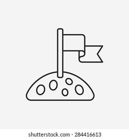 Space planet line icon
