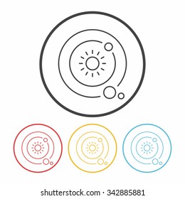 Space planet line icon