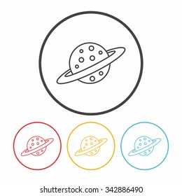 Space planet line icon