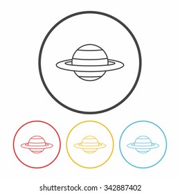 Space planet line icon