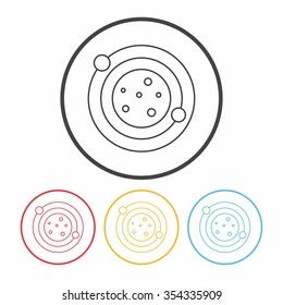 Space planet line icon
