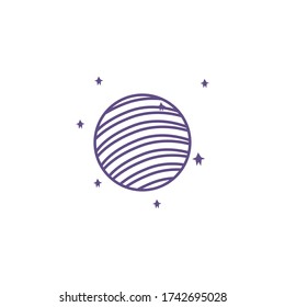 space planet line isolated icon vector illustration design