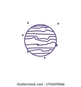 space planet line isolated icon vector illustration design