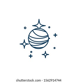 space planet line style icon vector illustration design