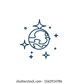 space planet line style icon vector illustration design