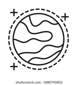 space planet line style icon vector illustration design