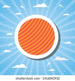 Space planet over striped background design vector illustration