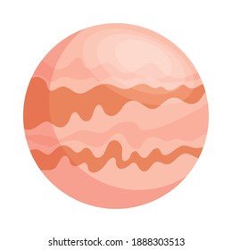 space planet pink color isolated style icon vector illustration design