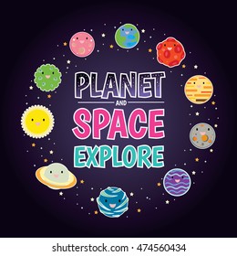 space and planet poster for kids.