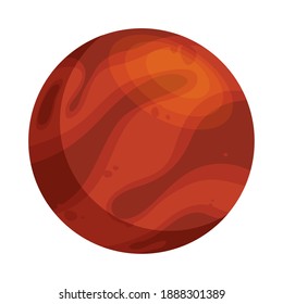 space planet red color isolated style icon vector illustration design