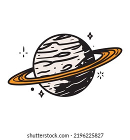 space planet retro icon style