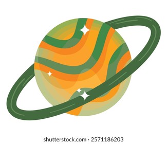 space planet saturn isolated design