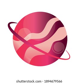 space planet solar system galaxy, icon style vector illustration