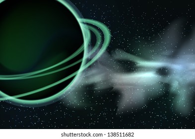Space. Planet and stars