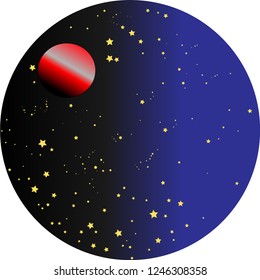 space planet and stars vector